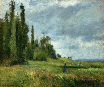  Pontoise Painting - a part of groettes pontoise gray weather 1875 Camille Pissarro